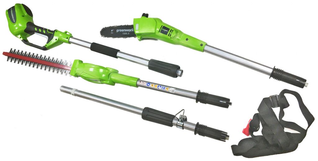 Штанговый кусторез-высоторез Greenworks