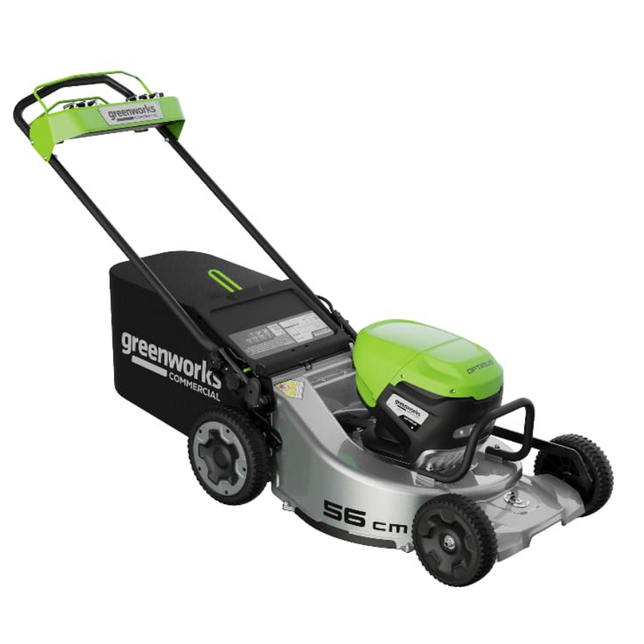 Газонокосилка самоходная 56 см, аккумуляторная Greenworks 82V LM221S 2519407, бесщеточная, без АКБ и ЗУ