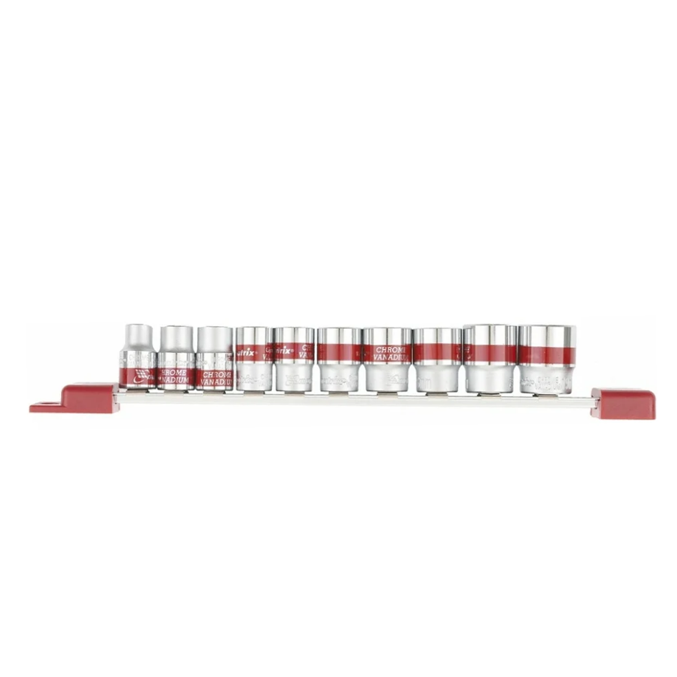 Набор торцевых головок 3/8", шестигранные, CrV, 8-19мм, 10 штук