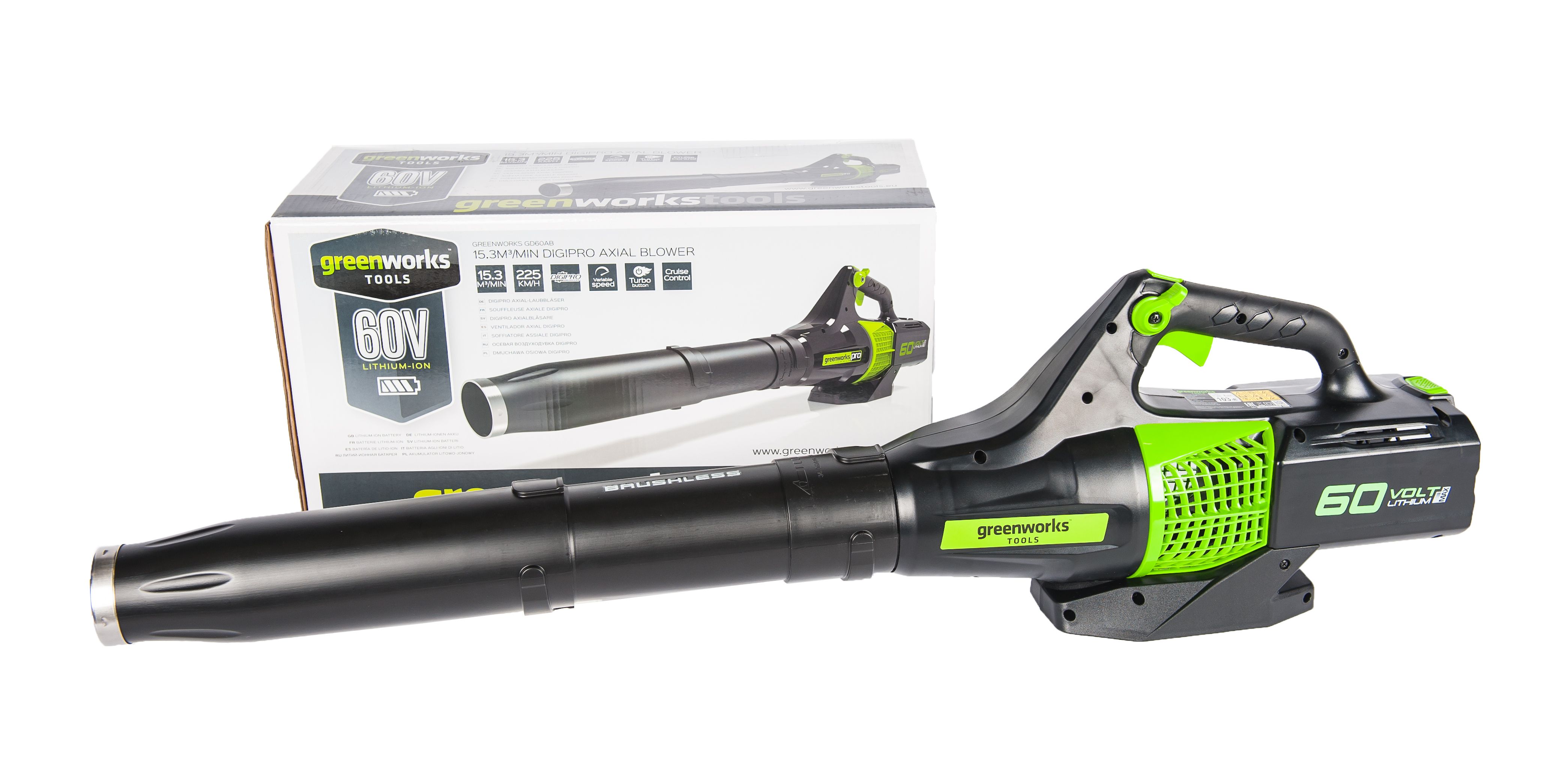 Воздуходув аккумуляторный Greenworks 60V GD60AB, бесщёточный, без АКБ и ЗУ