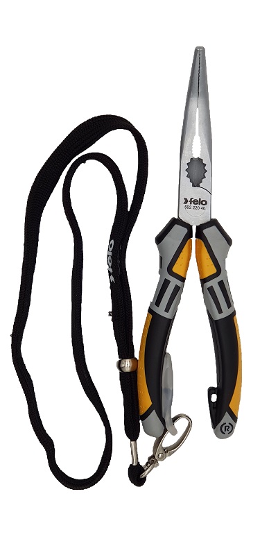 Длинногубцы угловые с резцом серия 592, 205 мм FELO 592 220 40