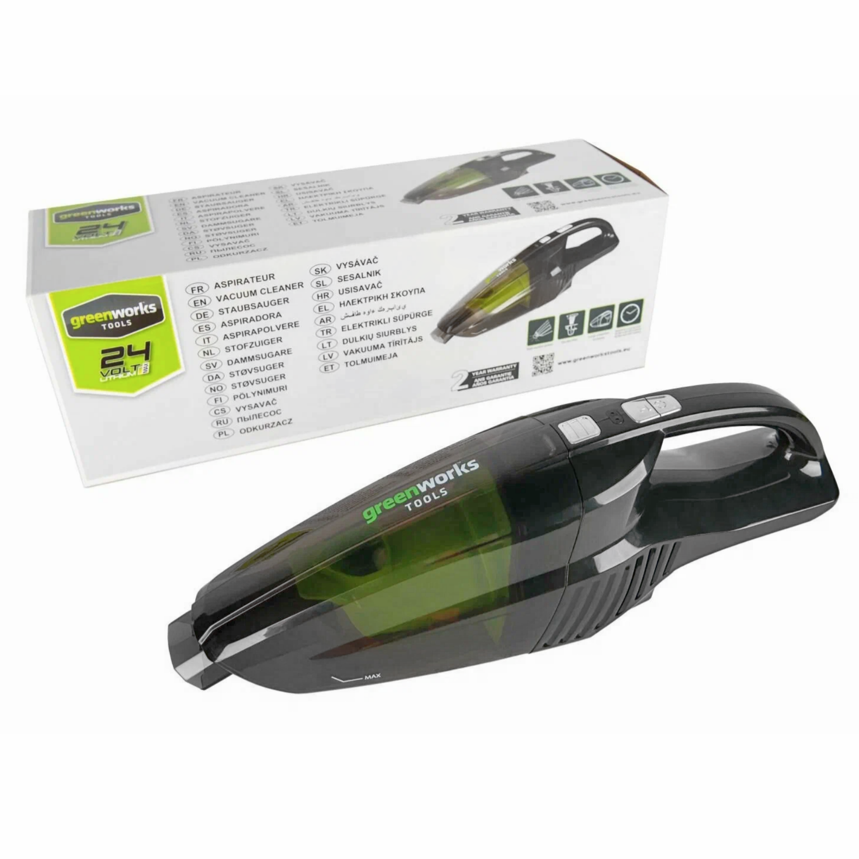 Пылесос ручной аккумуляторный Greenworks 24V G24HV 4700007, без АКБ и ЗУ