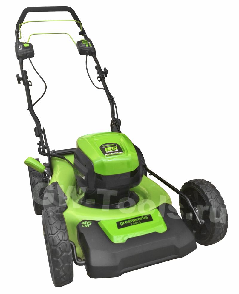 Газонокосилка самоходная аккумуляторная 46 см Greenworks 60V GD60LM46SP 2502907, бесщёточная, без АКБ и ЗУ