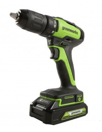 Дрель-шуруповерт аккумуляторная Greenworks 24V GD24DD35 (35 Нм), бесщеточная, без АКБ и ЗУ