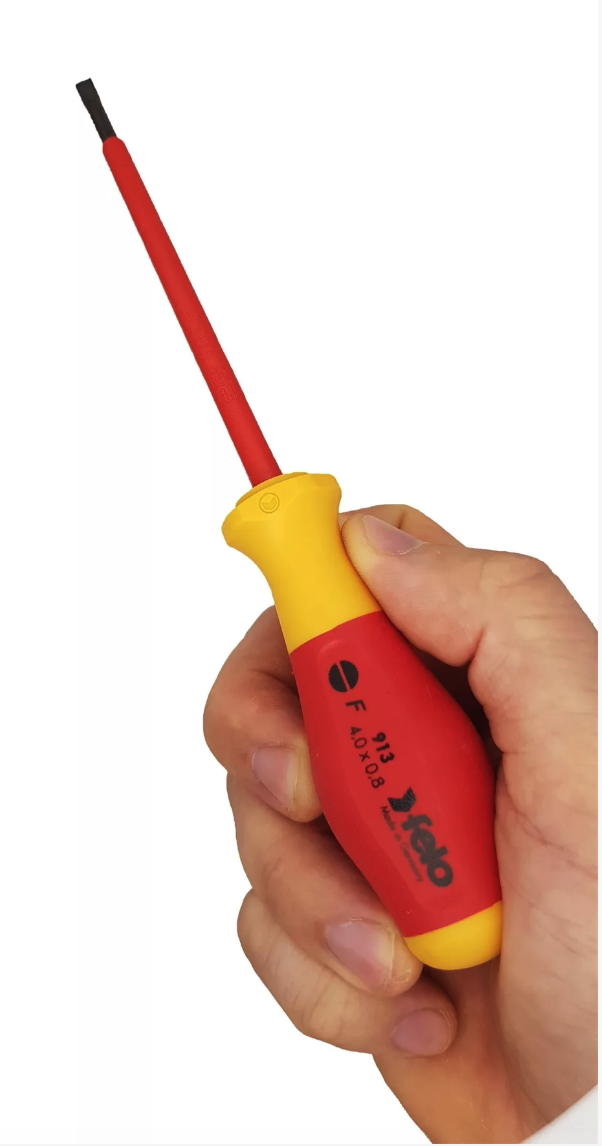 Отвертка диэлектрическая шлицевая SL4,0x0,8x100 Felo 91304090