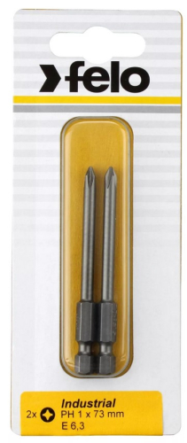 Бита крестовая серия Industrial E6,3 PH 1X50, 2 шт в блистере FELO 03201536