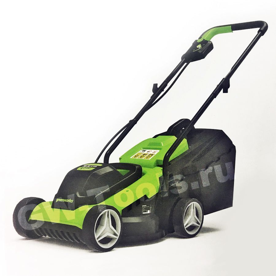 Газонокосилка аккумуляторная Greenworks 32 см 24V G24LM32K2 2509607, с АКБ на 2 А*ч и ЗУ-слайдер 0,5А