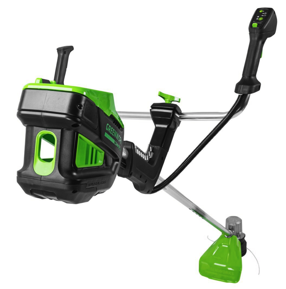 Триммер аккумуляторный с велосипедными ручками Greenworks 45 см 82V 2110707, бесщёточный, без АКБ и ЗУ