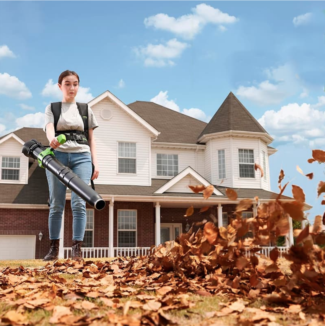 Ранцевая воздуходувка аккумуляторная Greenworks 40V 2408107, бесщеточная, без АКБ и ЗУ