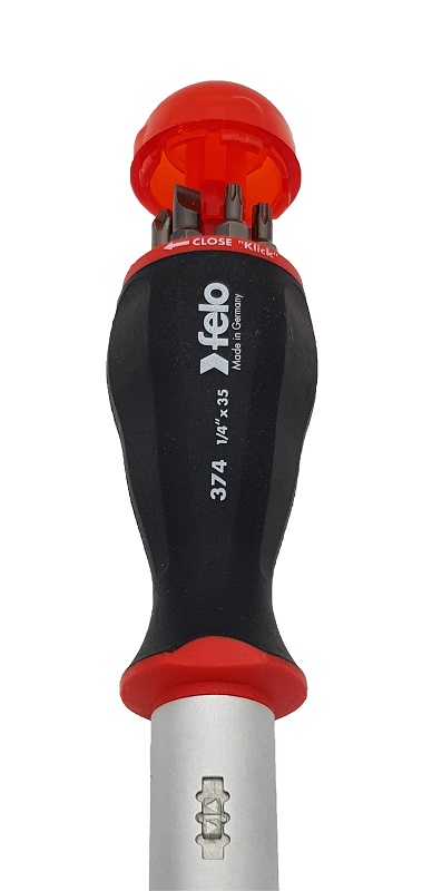 Отвёртка с реверсом и магазином бит/8 шт., серия 374 FELO 374 204 05