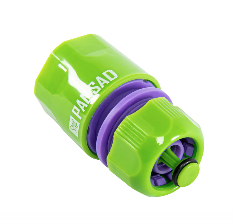 Соединитель пластмассовый, быстросъемный для шланга 1/2, аквастоп Palisad