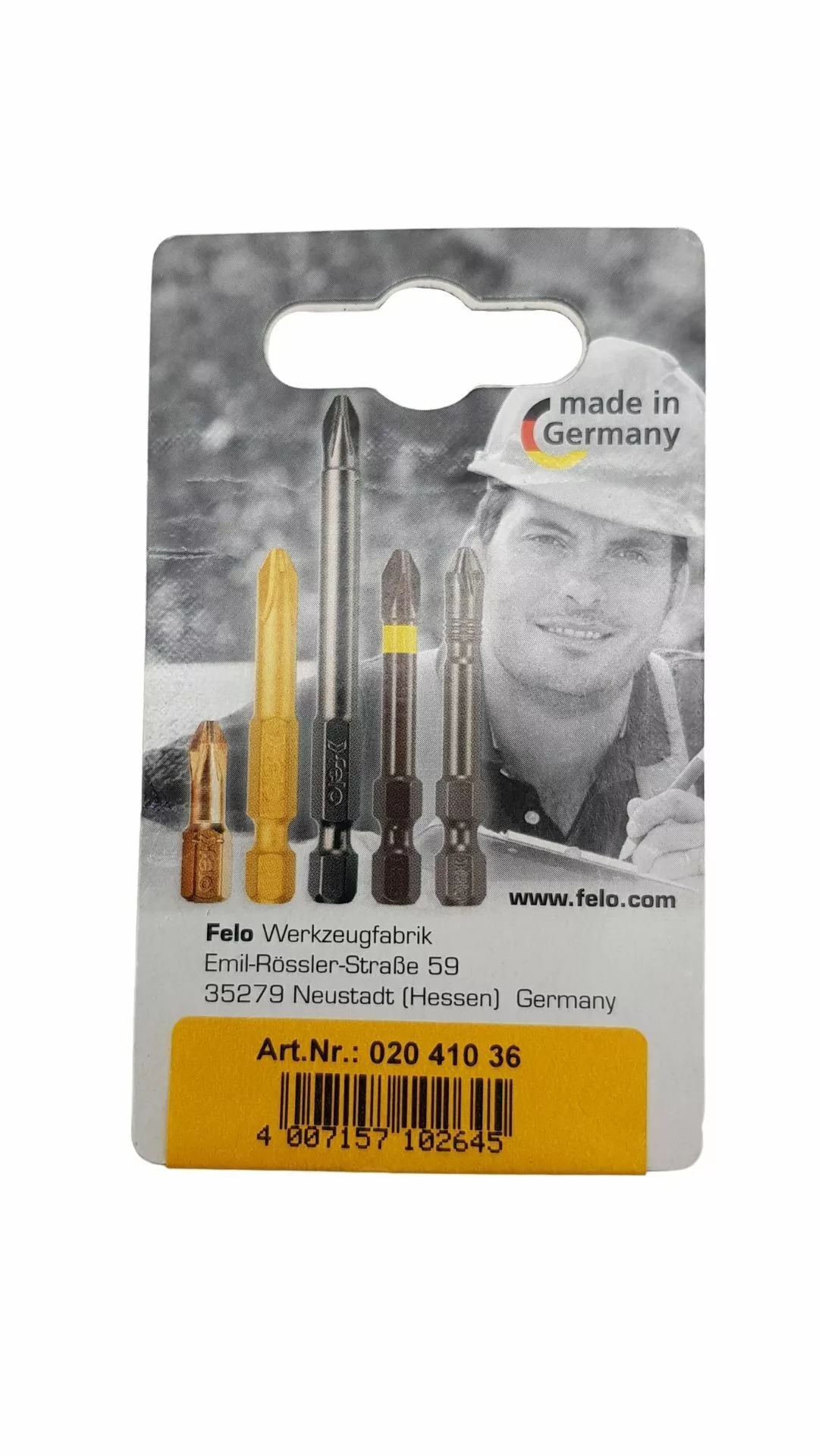 Бита плоская шлицевая SL 4 мм, серия Industrial, 2шт в блистере FELO 02041036