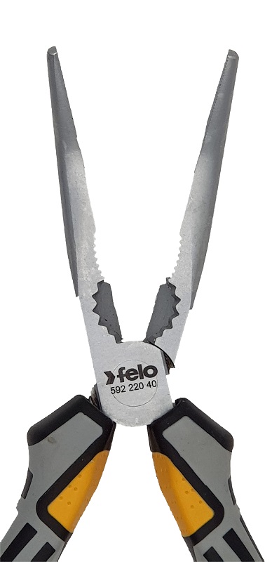 Длинногубцы угловые с резцом серия 592, 205 мм FELO 592 220 40