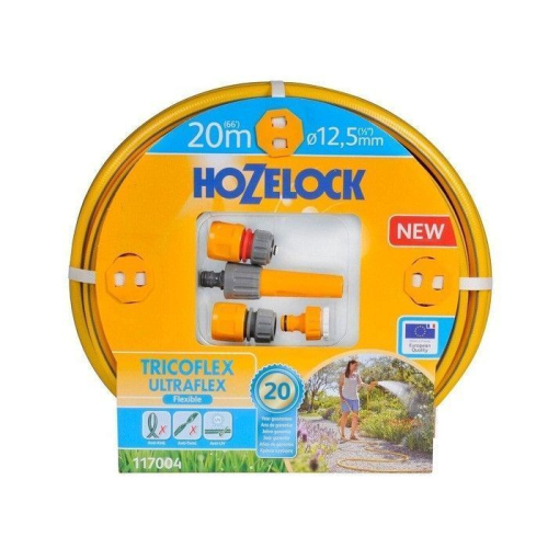 Набор для полива hozelock 117035: шланг tricoflex ultraflex 3/4 20 м с коннекторами и наконечником для шланга
