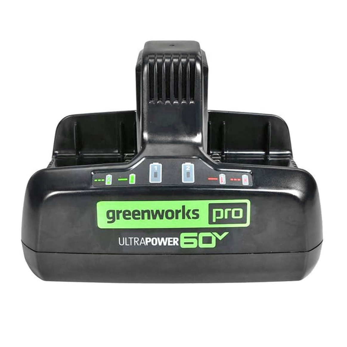 Зарядное устройство двойное быстрое (10А) Greenworks 60V G60DC10 2954407 (с двумя слотами)
