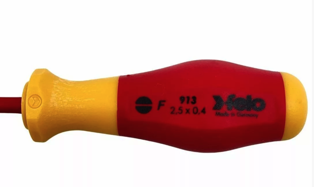 Отвертка диэлектрическая шлицевая SL2,5x0,4x75 Felo 91302590