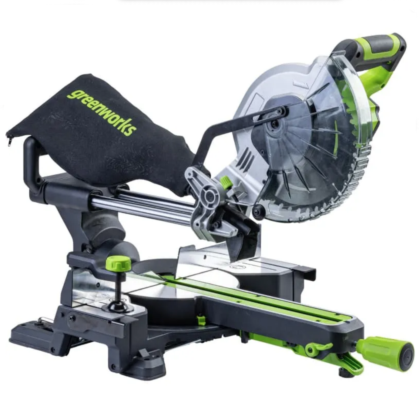 Пила торцовочная 216x30 мм с протяжкой аккумуляторная Greenworks 24V GD24MS216 1501707, бесщеточная, без АКБ и ЗУ