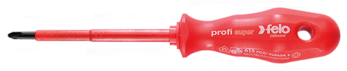 Отвёртка диэлектрическая, серия 615, PZ 2, 100х6,0 FELO 615 203 90