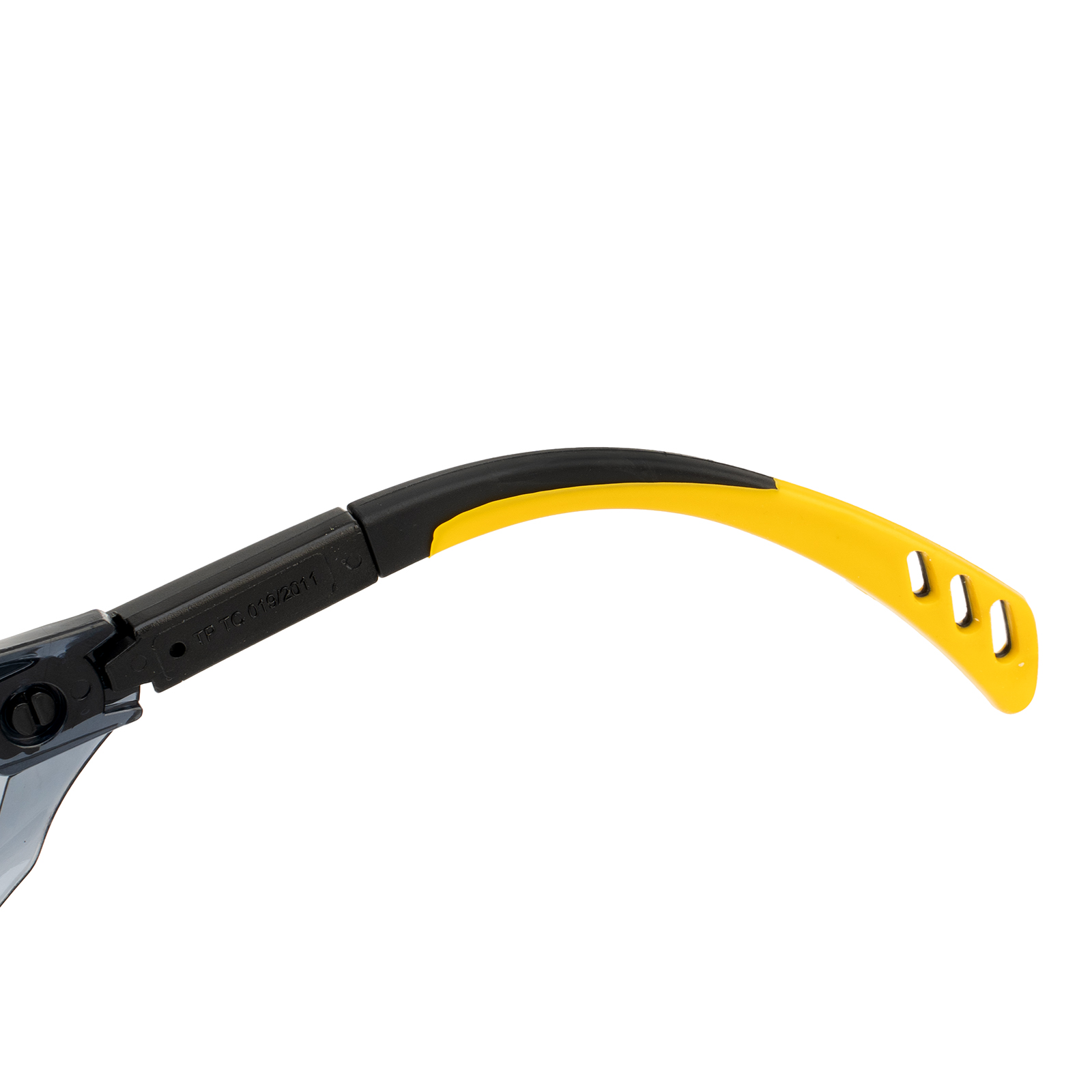 Очки защитные открытые, поликарбонатные, увеличенная дымчатая линза, регулируемые дужки