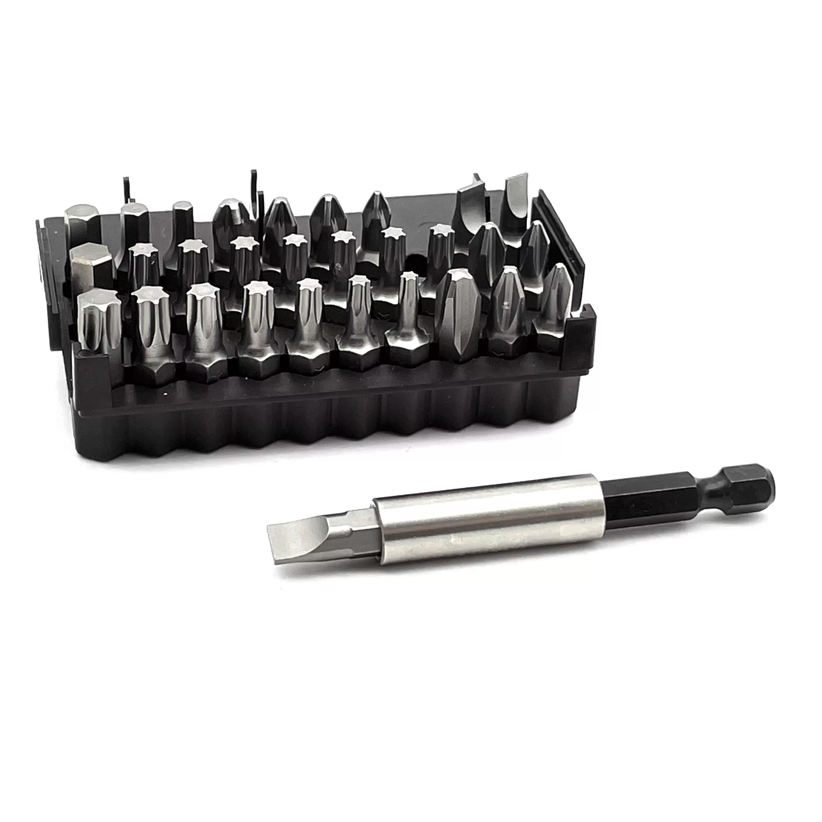 Набор бит SL/PH/PZ/Hex/Tx 30 шт и битодержатель в кейсе FELO 02013116